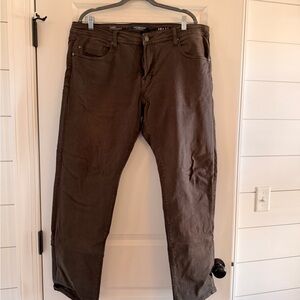 Liverpool Brown Straight-Leg Pants